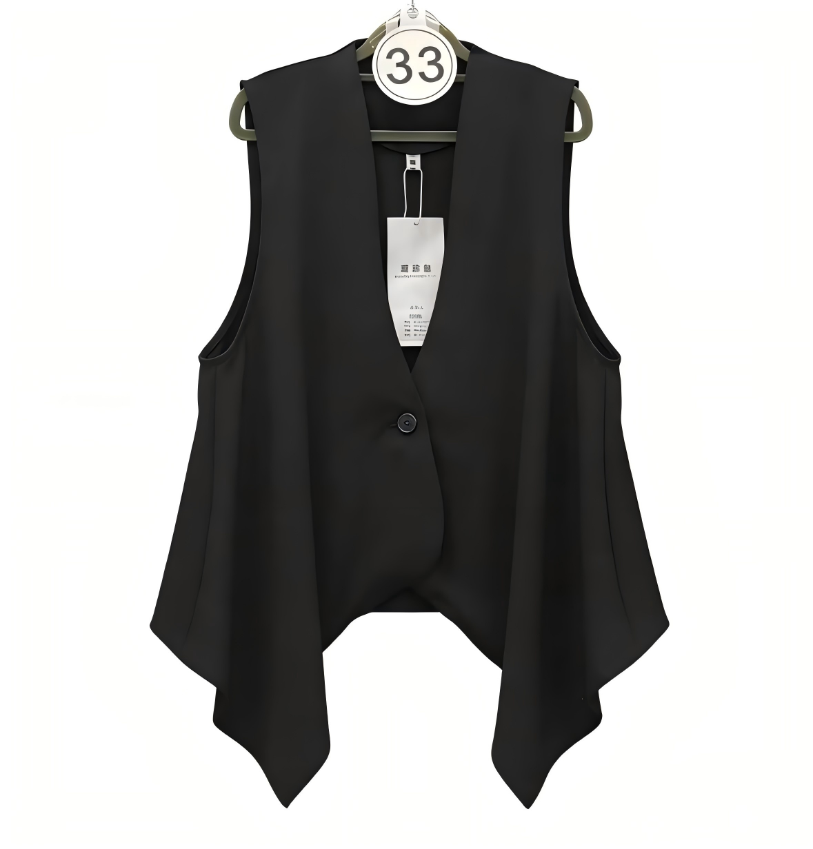 Irregularly designed V-neck sleeveless vest, suitable for spring, summer, autumn, and winter, simple and versatile, perfect for commuting