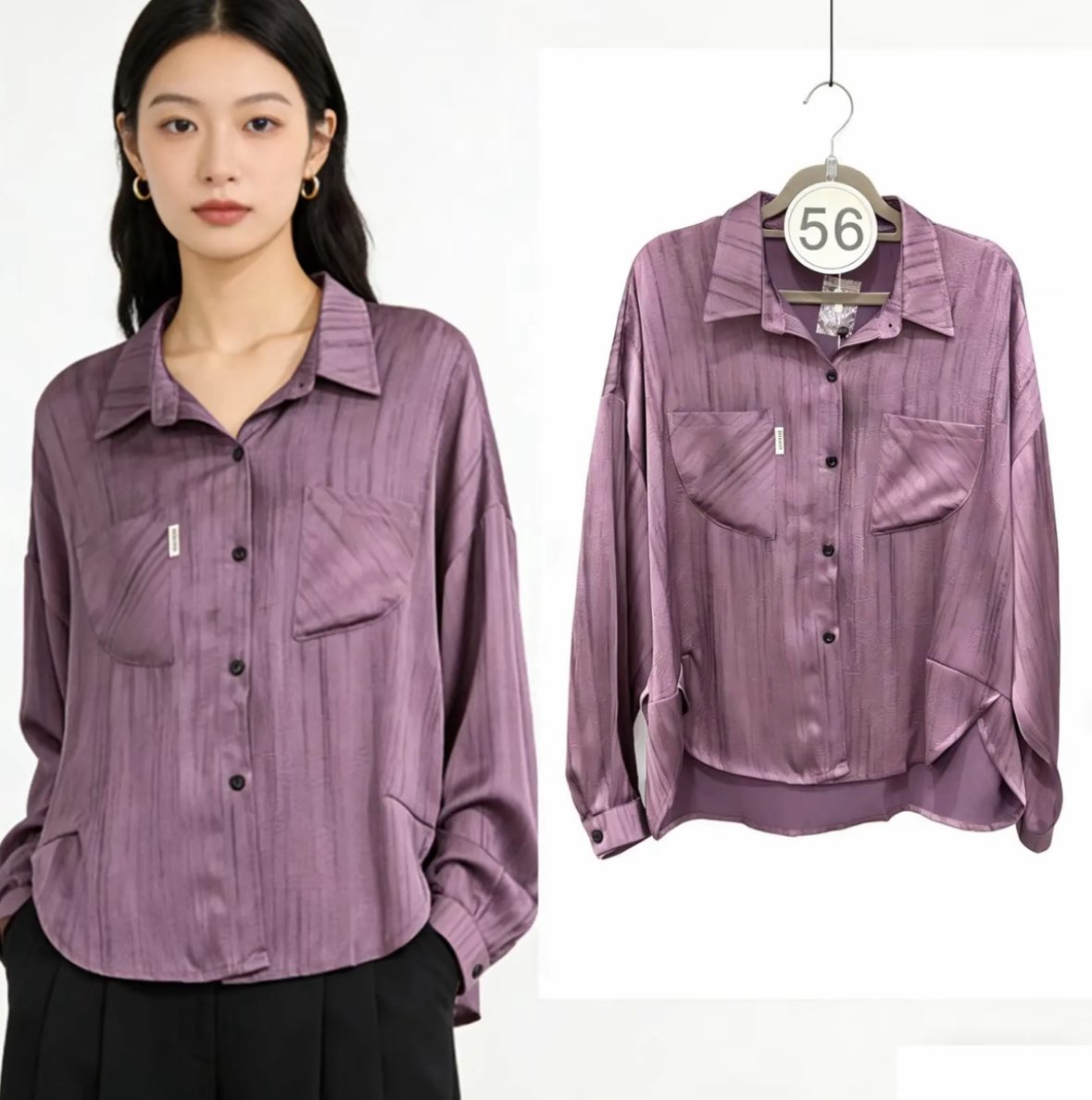 Spring fashion design, loose and slimming women's long sleeved shirt top