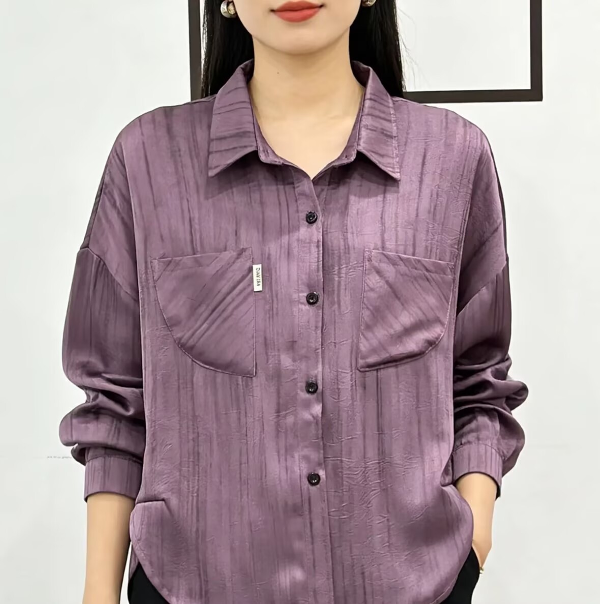 Spring fashion design, loose and slimming women's long sleeved shirt top