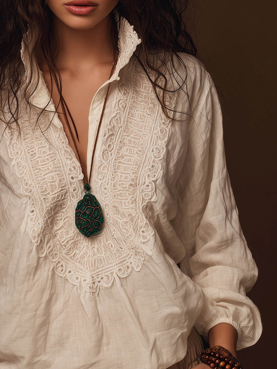 Boho Tuscany Nomad Linen Blouse