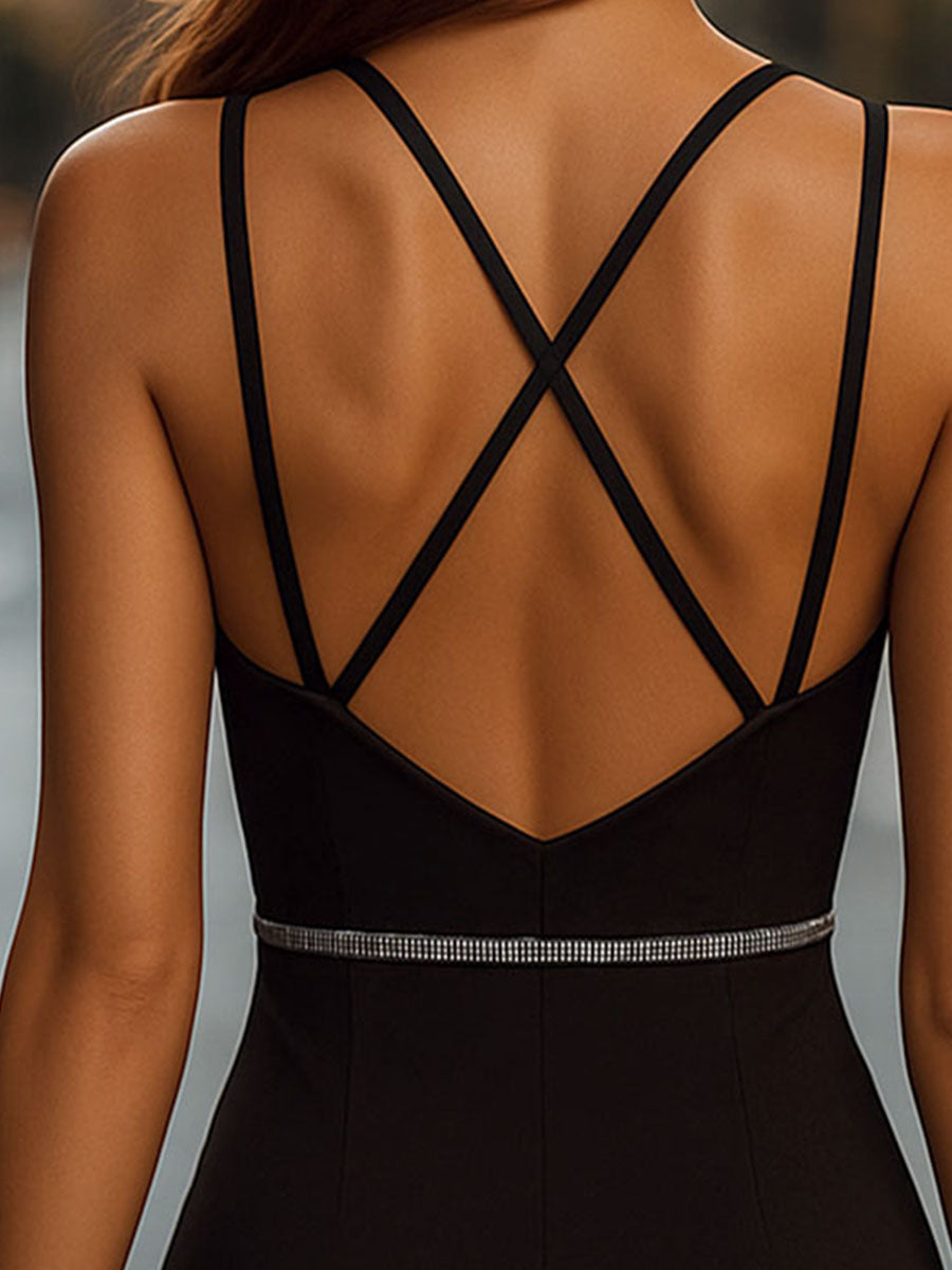 (sale)Glamorous Strappy Embellished Bodycon Dress